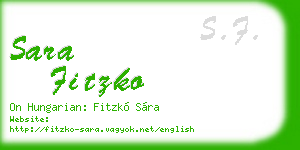 sara fitzko business card